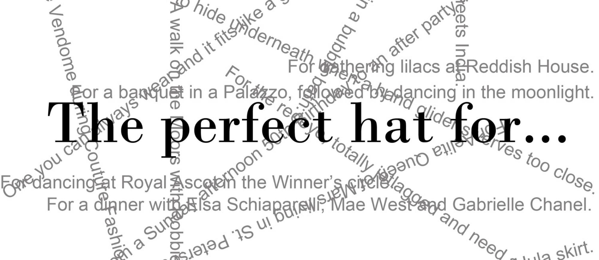 Stephen Jones Spring Summer 2016 collection The perfect hat for...