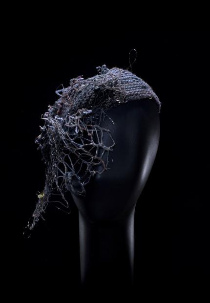 Stephen Jones Autumn Winter 2016 St Martins decay knit beret with moths 01 St Martins