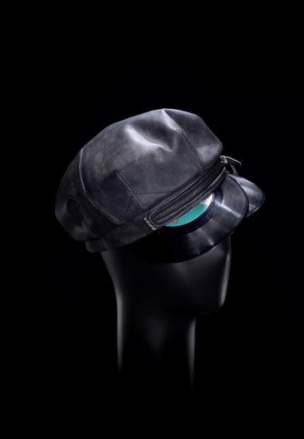 Stephen Jones Autumn Winter 2016 Chrissy Hynde leather biker jacket cap vinyl  02 Archer St