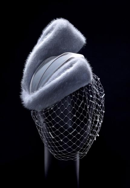 Stephen Jones Autumn Winter 2016 Madame Louise's grey mink and diamond beret 08 Louise's