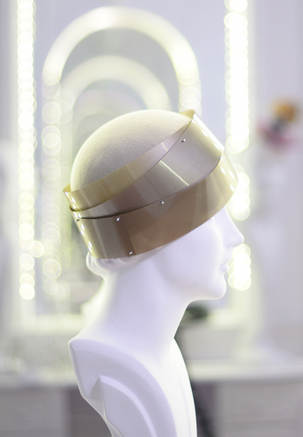 Stephen Jones Millinery Autumn Winter 2017 Madeleine Vionnet felt and acetate constructivist turban 13 Madeleine Vionnet