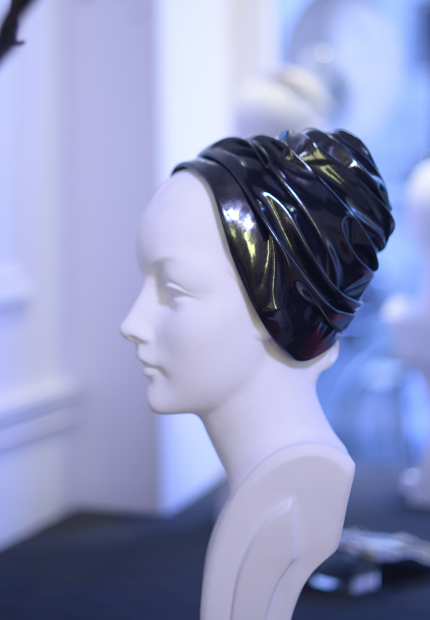 Stephen Jones Millinery Autumn Winter 2017 Madame Gres turban in vinyl 05 Madame Grès