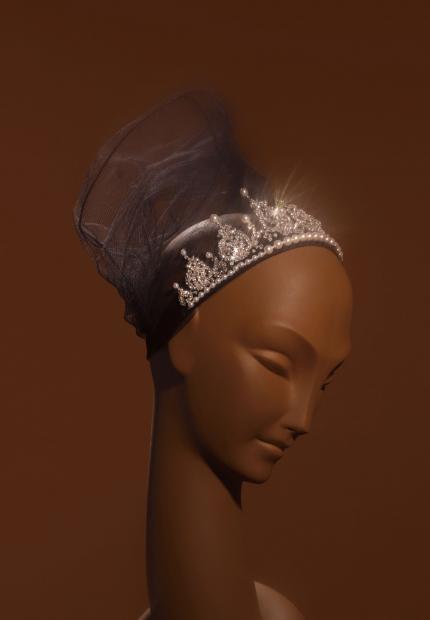 A tulle and crystal Zulu tiara Stephen Jones Autumn Winter 2018 Crowns 13 Nina Simone