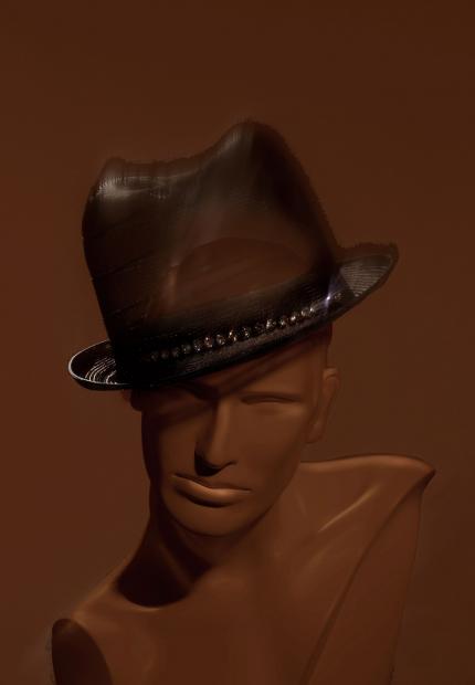 A man's crin and rhinestone fedora Stephen Jones Autumn Winter 2018 Crowns 15 Andre 3000