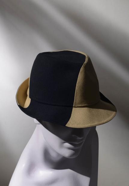 Stephen Jones Spring Summer 2017 Shade collection cotton two toned mens trilby