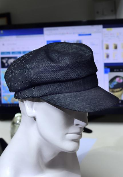 Stephen Jones Millinery Spring Summer 2018 Hats Athens denim fishing cap