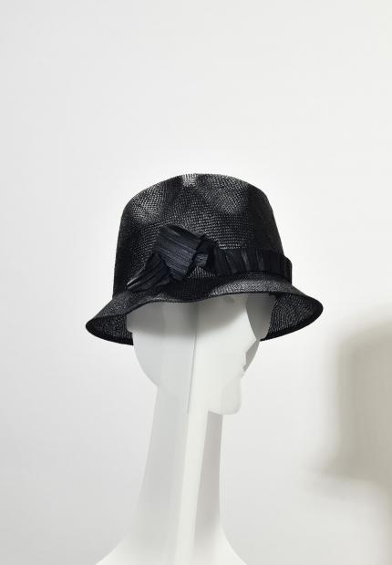 Stephen Jones Millinery Spring Summer 2020 A straw bucket with pleated band