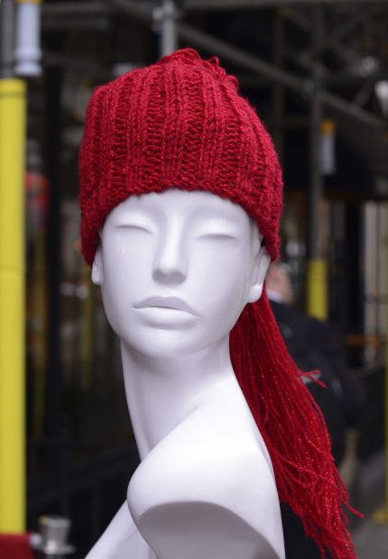 Stephen Jones Millinery Autumn Winter 2017 Missoni knitted ponytail beanie