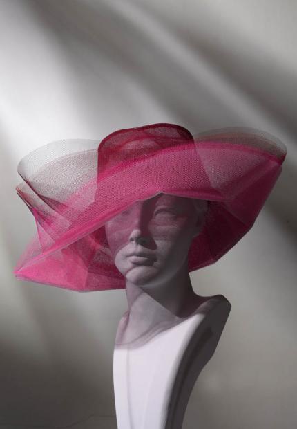 Stephen Jones Spring Summer 2017 Shade collection tulle pink sunset sun hat 