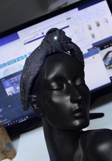 Stephen Jones Millinery Spring Summer 2018 Hats Rio denim headband