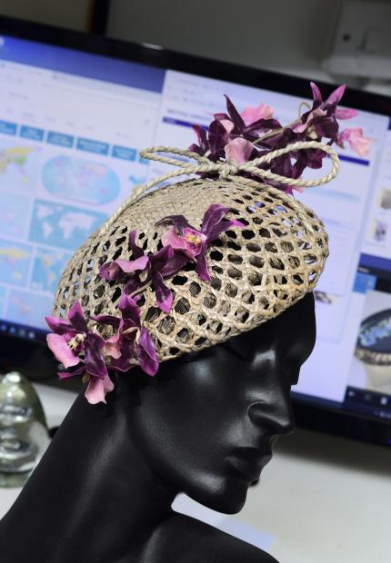 Stephen Jones Millinery Spring Summer 2018 Hats Rangoon orchid beret