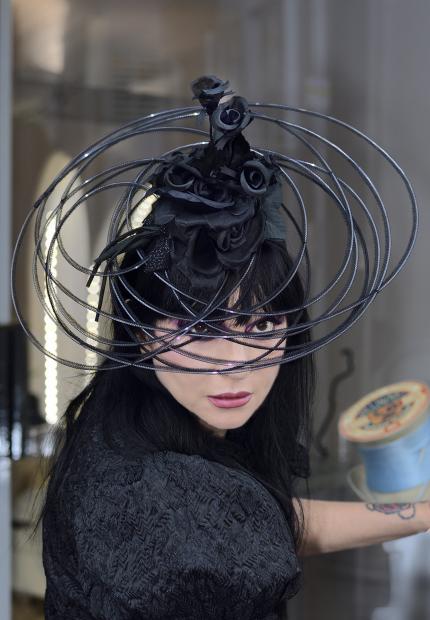 Stephen Jones Millinery Spring Summer 2018 Hats Royalty tulle wired covered floral coolie