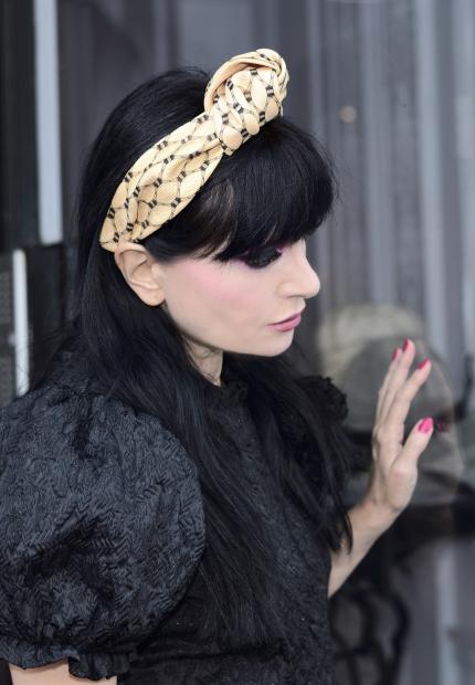 Stephen Jones Millinery Spring Summer 2018 Hats Artist knotted veiled straw headband