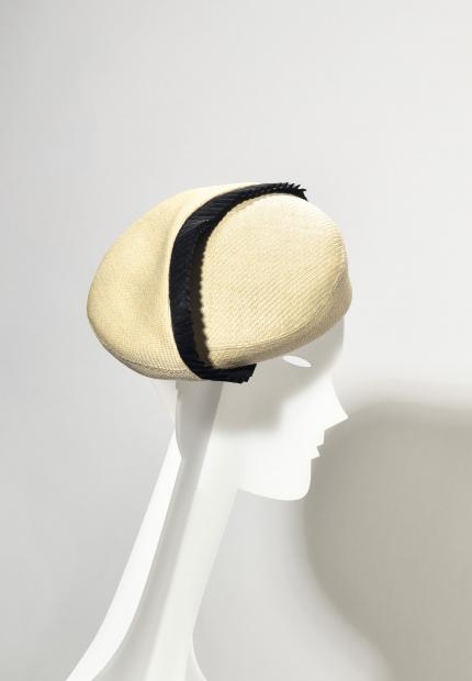Stephen Jones Millinery Spring Summer 2020 a fold beret with pleated ribbon