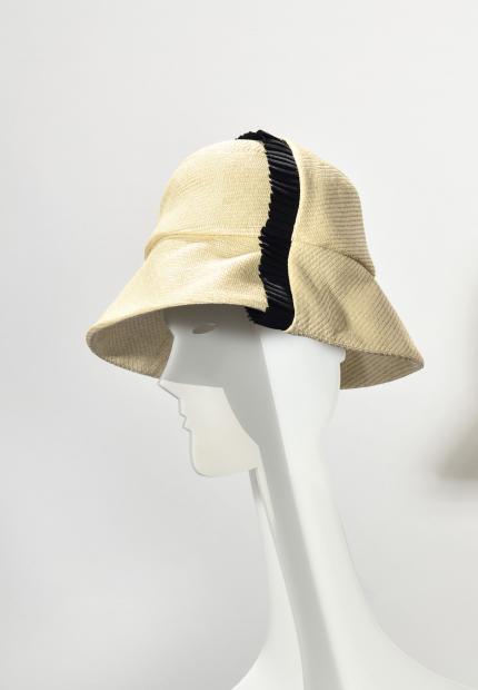 Stephen Jones Millinery Spring Summer 2020 a fold hat with pleated ribbon