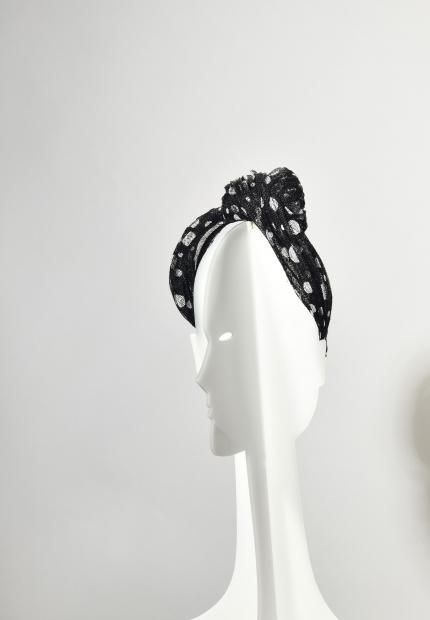 Stephen Jones Millinery Spring Summer 2020 a pleated spot sinamay headband