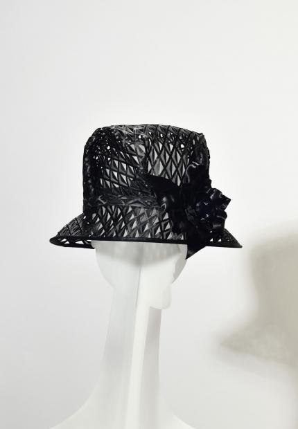 Stephen Jones Millinery Spring Summer 2020 A flower trimmed mesh cloche