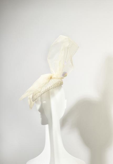 Stephen Jones Millinery Spring Summer 2020 A fishnet beret with sequin bow