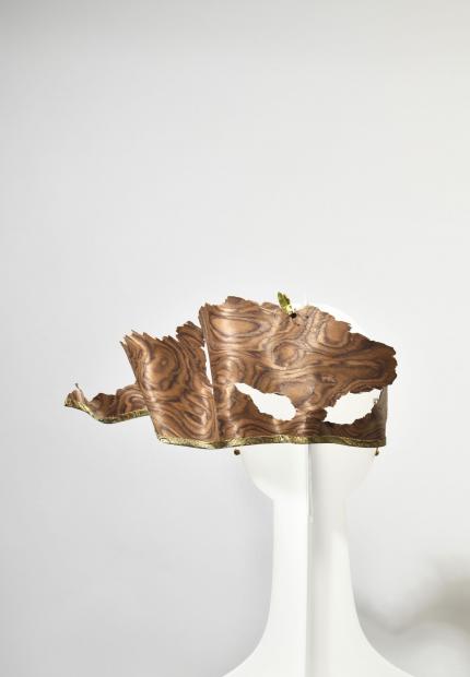Stephen Jones Millinery Spring Summer 2020 A walnut and brocade mask 16 Play